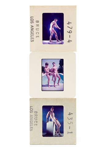 (MALE PHYSIQUE PHOTOGRAPHS) A selection of more than 137 35mm slides by AMG, Bruce of LA, and others.